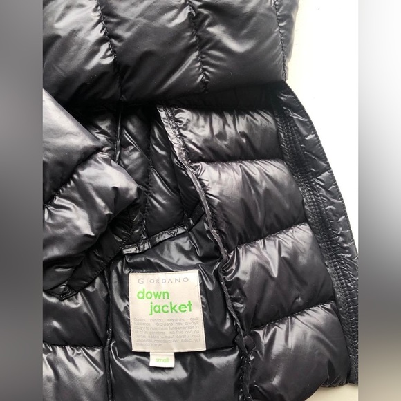 Giordano Hooded Down Jacket Women Black Size Small - Picture 4 of 4